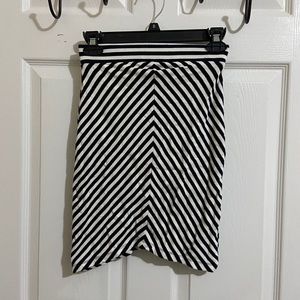Black and white tight skirt